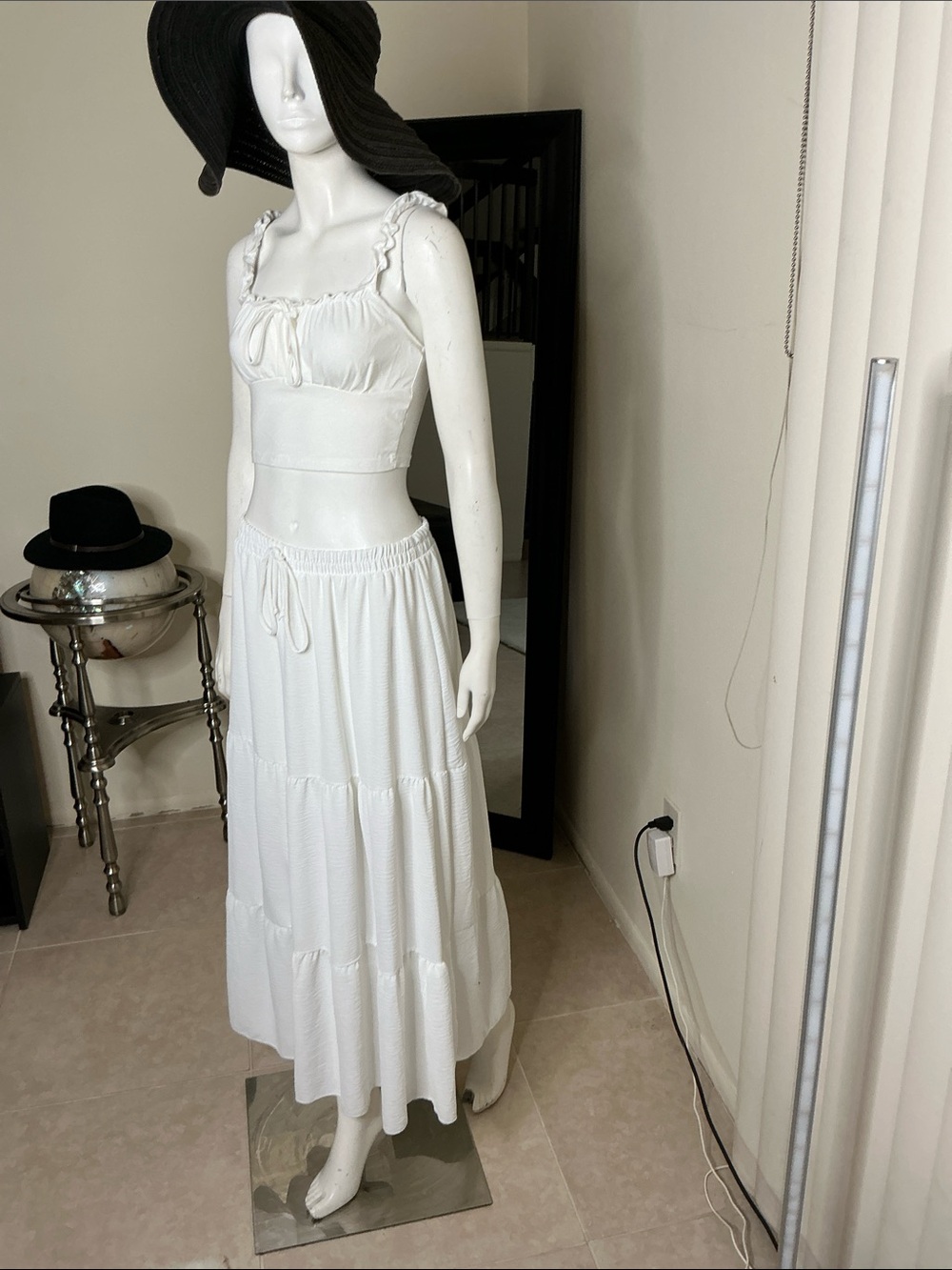 See You Monday White Smocked Maxi Dress with Ruffle Straps - Picture 4 of 10